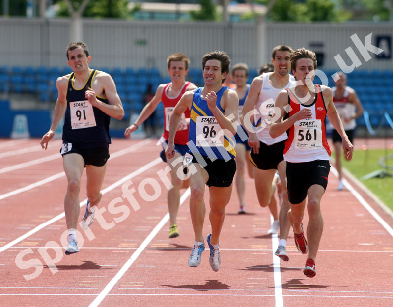 Nick Hooker (Leeds City AC) wins the senior 1500 metres, Northern Championships, Sport City, Manchester